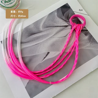 พร้อมส่งเครื่องประดับผม วิกผมถักติดผม สีสันสดใสสไตล์เกาหลีสำหรับเด็กผู้หญิง