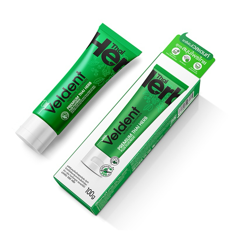 Veldent thai herb premium thai herb 100g. ยาสีฟันสมุนไพรสูตรเข้มข้น ปากสะอาด