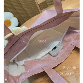 รุ่นBoxBagกระเป๋าหิ้วสะพายข้างกลิตเตอร์กากเพชรรุ่นทรงแนวนอนใส่โน๊ตบุ๊ค,ipad12.9"ใส่แฟ้มขนาดA4ถึงF4