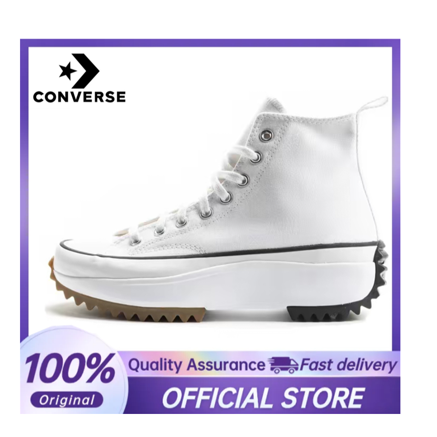 【100%Original】Converse Run Star Hike White High Top Women&Men Sneakers 166799C