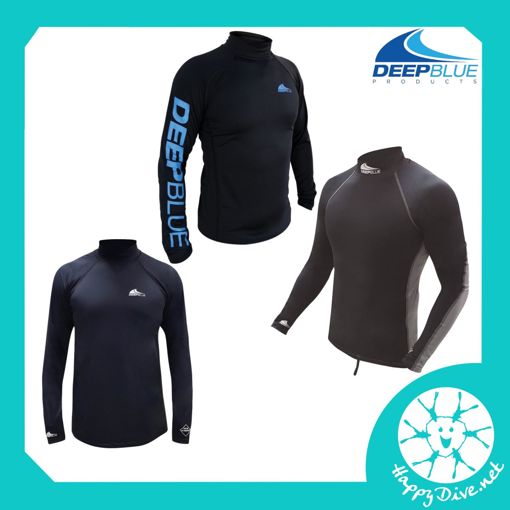 🏊‍♂️✨ Deep Blue Icon Loose fit, Icon Rash Guard UPF 50 - เสื้อใส่ดำน้ำ เสื้อใส่ว่ายน้ำ