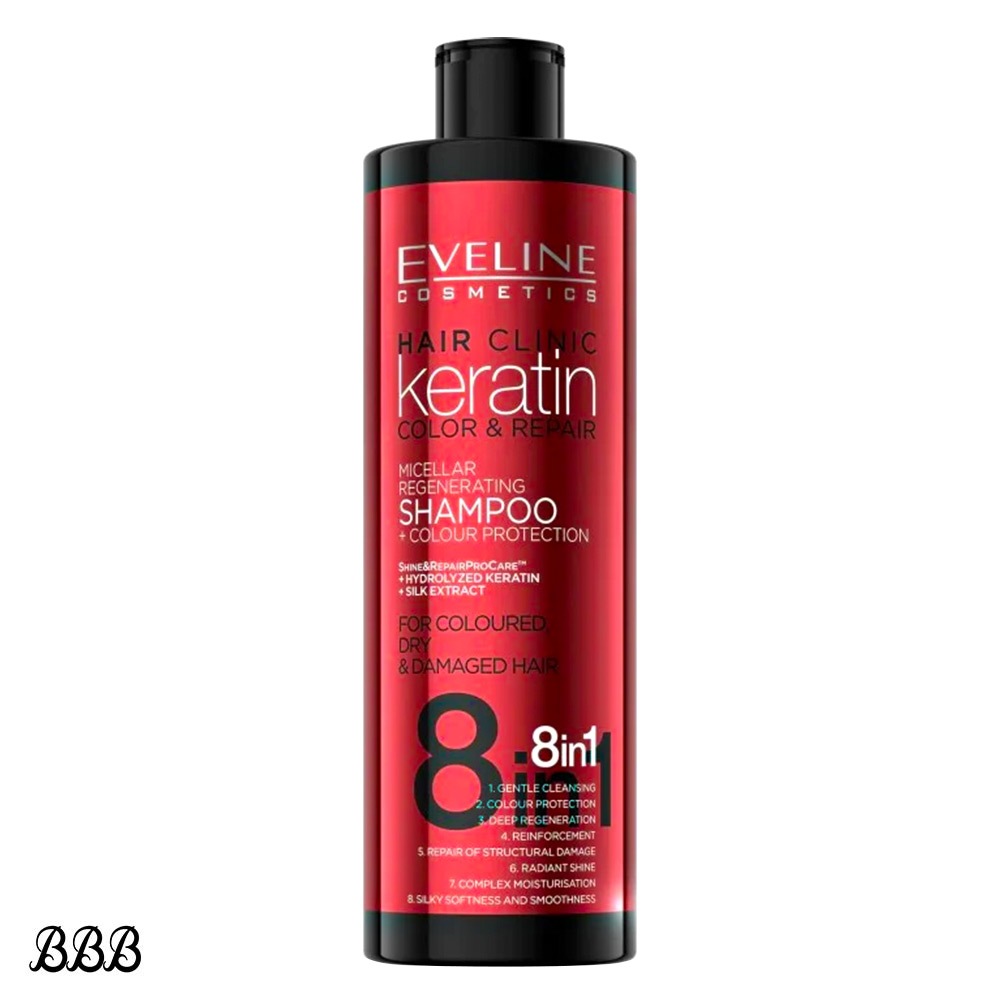 Eveline Hair Clinic Keratin Color & Repair Shampoo 400ml.