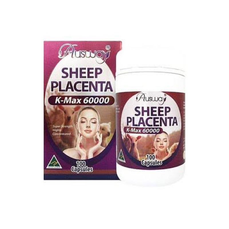 Ausway Sheep Placenta K-Max 60000 (100 แคปซูล ) วิตามินรกแกะ