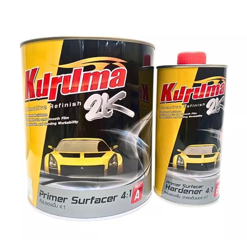 สีรองพื้น 2K กลบรอย TOA KURUMA ทีโอเอ คูรูม่า 4:1 ชุดใหญ่ (สีเทา/สีขาว)