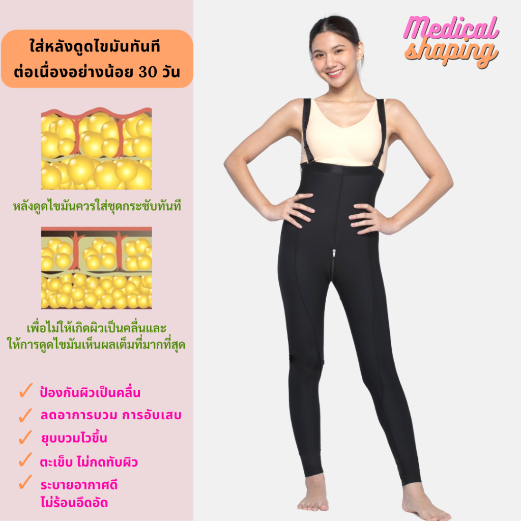 Medical shaping รุ่นใหม่ ชุดกระชับหลังดูดไขมัน  เอว พุง สะโพก ต้นขา น่อง ขายาว ซิปเป้า กางเกงกระชับต้นขา ราคา ถูกที่สุด ดีลบีเคเค แกลเลอรีภาพที่ 4
