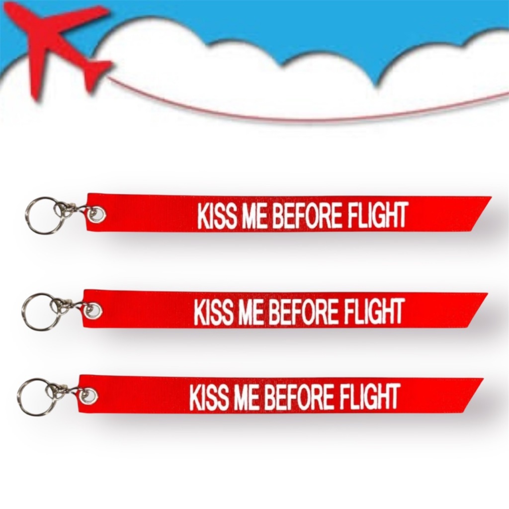 KISS ME BEFORE FLIGHT ป้ายแท็ก พวงกุญแจ  สำหรับเป็นของขวัญ นักบิน แอร์โฮสเตส หรือแฟนการบิน