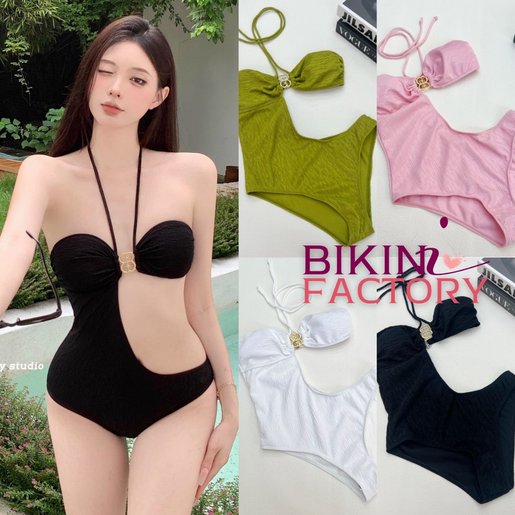 BIKINI FACTORY ชุดว่ายน้ำ ชุดว่ายน้ำวันพีชเซ๊กซี่ มีฟองน้ำ เนื้อผ้าดีผ้ายืดแห้งไว หลายสี BK-050