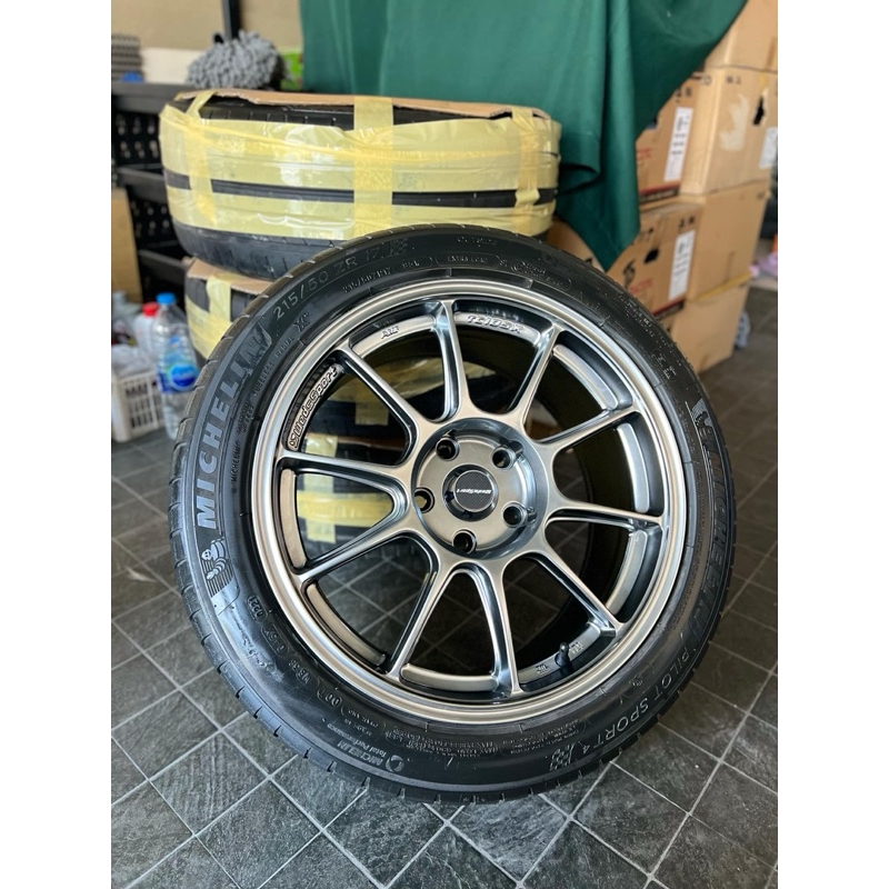 ล้อแม็ก tc105x สีไฮเปอร์แบล็ค ขอบ17 5รู114 1ชุดได้4ล้อ ล้อเบา สภาพใหม่มาก