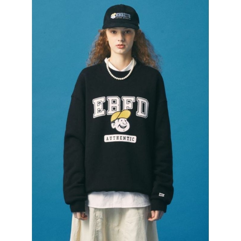สเวตเตอร์สีดำ EBFD ebbets field แท้ 💯