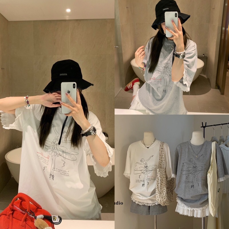 เสื้อคอกลมแขนสั้นสกรีนลายรุ่น 3532 TAG.WG.WE