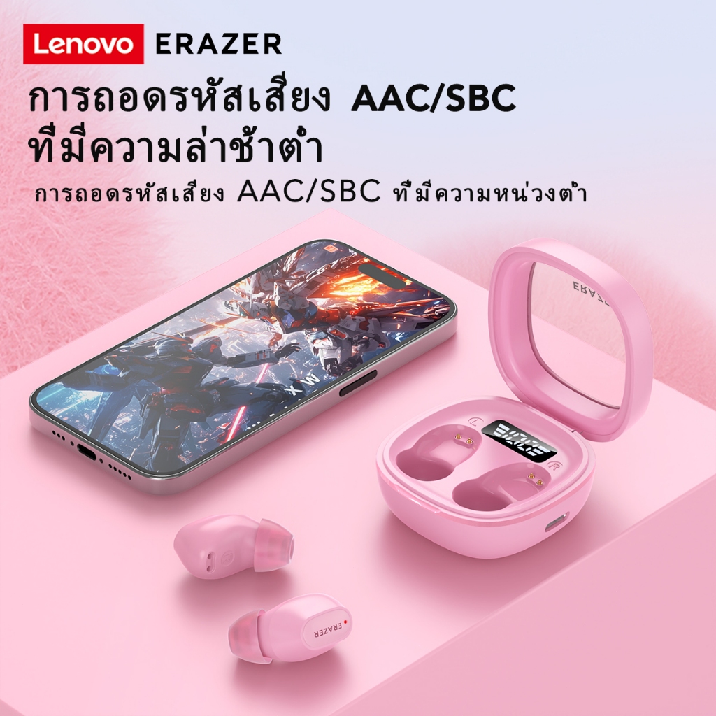 [การอัพเกรดใหม่]VOULAO&Lenovo ERAZER XT62 MAX หูฟังชนิดใส่ในหู TWS Bluetooth 5.4 หูฟังไร้สาย with LED Display