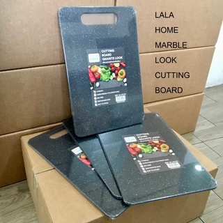 LALA HOME เขียงพลาสติกลายหินอ่อน สีดำ BPA Free ขนาด 30 x 20 ซม. สไตล์หรู แข็งแรง ทนทาน สําหรับหั่นผัก ผลไม้ เนื้อสัตว์
