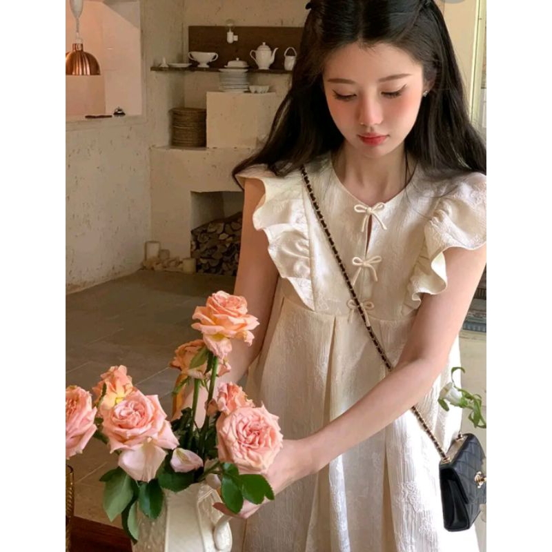 แฟชั้นจีนใหม่ เดรสสั้นคอจีนน่ารัก นำเข้าสไตล์เกาหลี ป้าย S-L