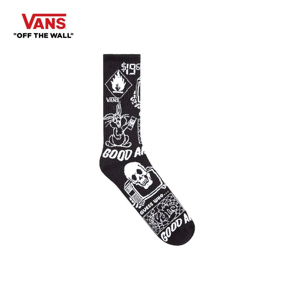 VANS BUBS 66 CREW - BLACK (5 - 9 US MEN) ถุงเท้า ถุงเท้าหุ้มข้อ ผู้ชาย ผู้หญิง
