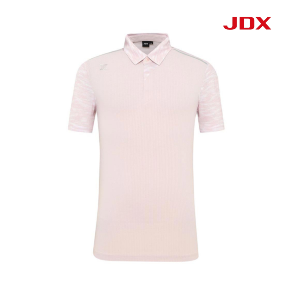 JDX Golf เสื้อกอล์ฟผู้ชายแขนสั้นมีปก