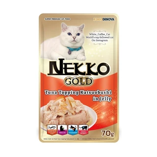 Nekko Gold (1ซอง) อาหารเปียกแมวผลิตจากปลาเนื้อขาว Human Grade 70 กรัม