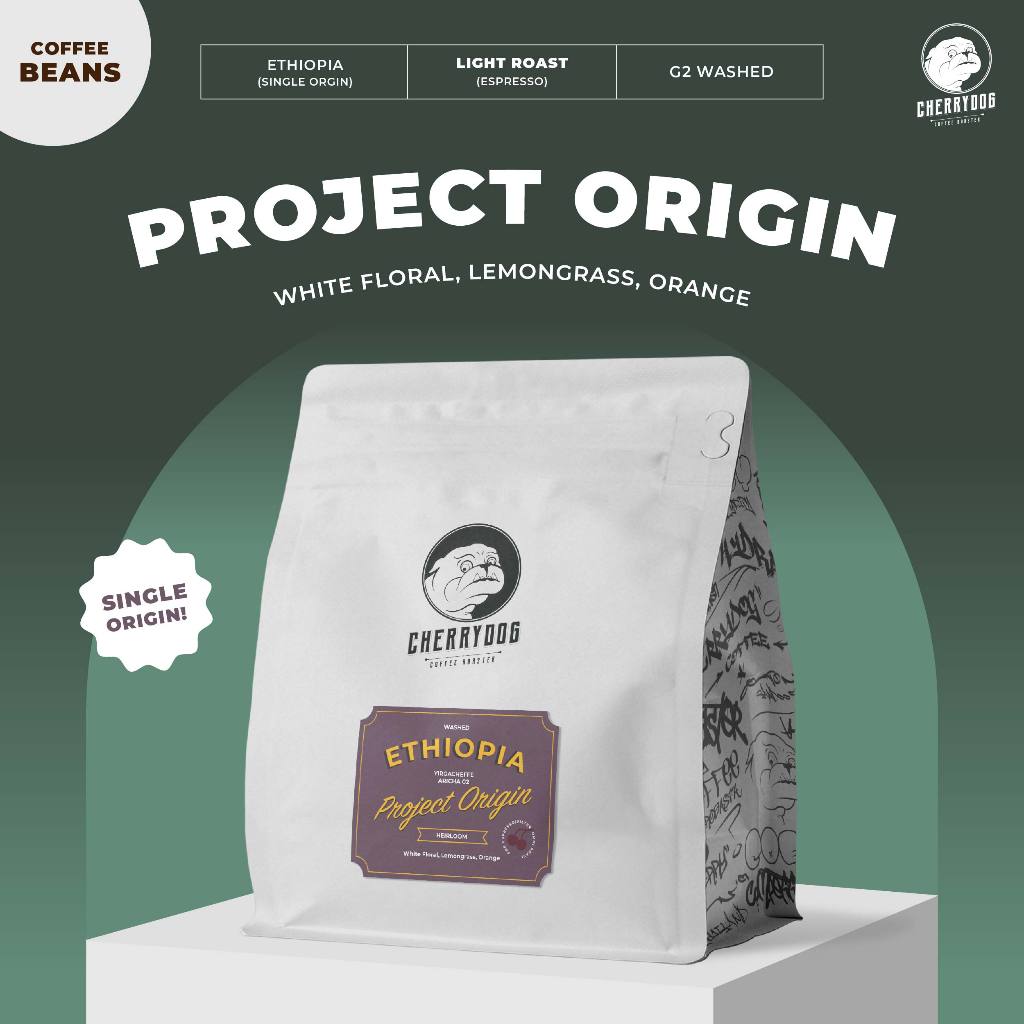 Cherrydog | เมล็ดกาแฟ คั่วอ่อน เอธิโอเปีย Ethiopia Yirgacheffe Aricha G2. ขนาด 200g.-1kg.