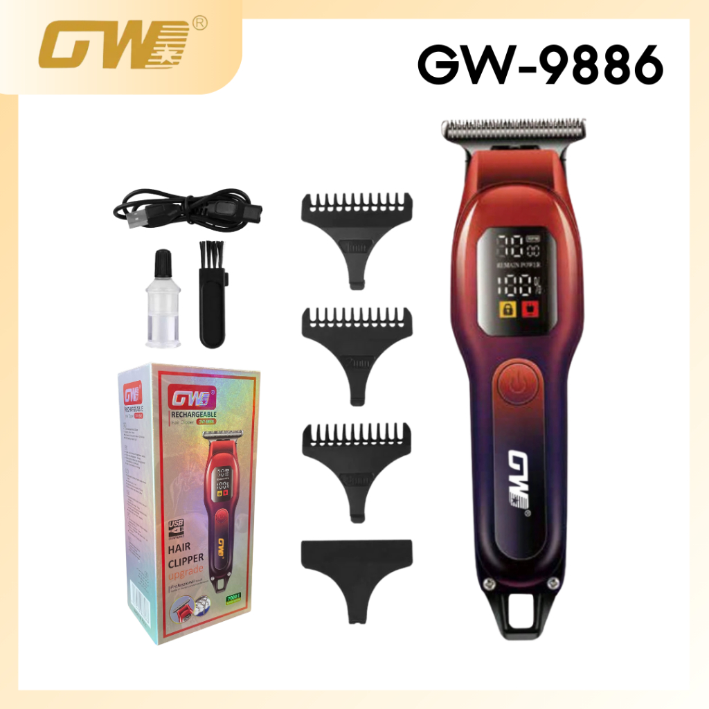 GUOWEI รุ่น GW-9886 ปัตตาเลี่ยนตัดแต่งผมและหนวดเครา แบบไร้สาย พร้อมส่งจากไทย