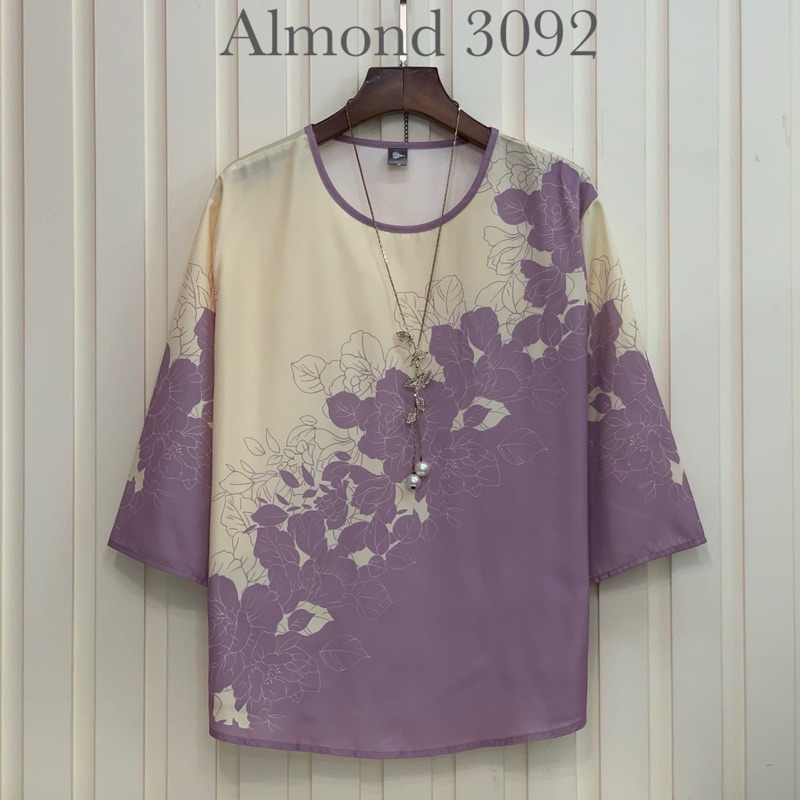 46” Vineapple เสื้อผู้หญิงวัยทำงาน Oversize แขนสามส่วน สไตล์เกาหลี สำหรับสาวอวบ