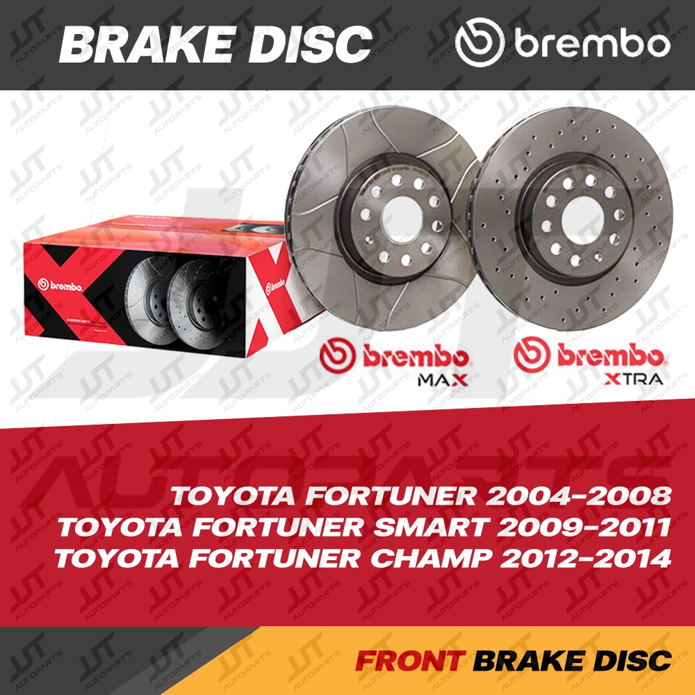 Brembo จานเบรค เซาะร่อง เจาะรู TOYOTA FORTUNER, SMART, CHAMP โตโยต้า ฟอร์จูนเนอร์, สมาร์ท, แชมป์ 200