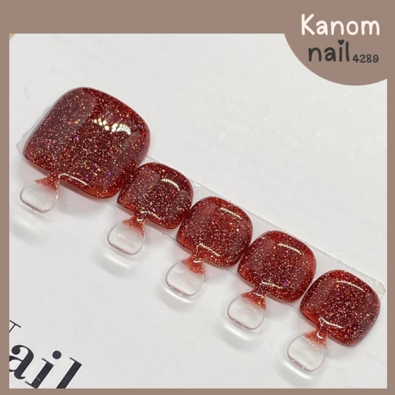 เล็บปลอมเล็บเจลเท้าสีเเดงแฟรช จัดส่ง1-2วัน🚚