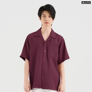 MAVRRICK-มาริค ยอดขาย No.1 สุดยอดเสื้อเชิ้ต-ฮาวาย ยับยาก โอเวอร์ไซร์ ยับยาก ไม่ต้องรีด แขนสั้น(WAFFLE)