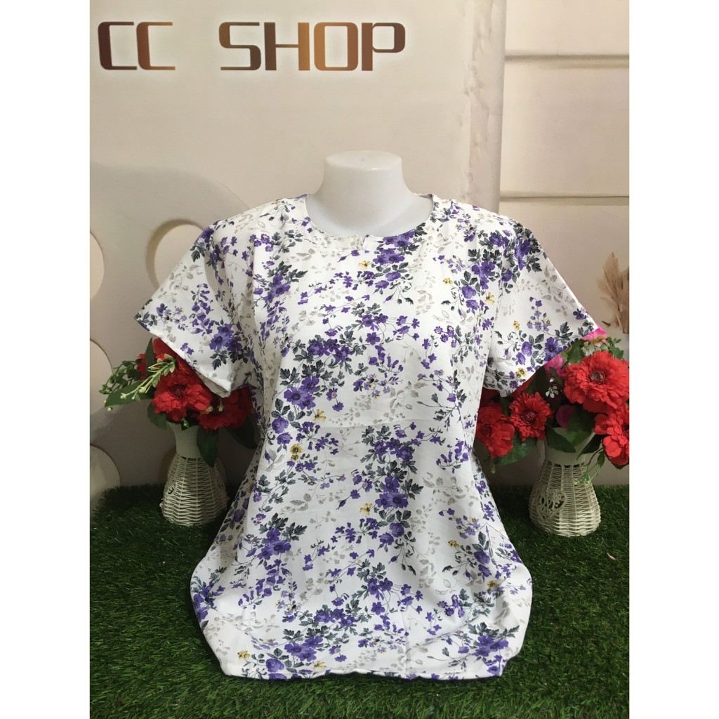 เสื้อลายดอก เสื้อสงกรานต์ เสื้อคุณแม่  ลายดอก ผ้าใส่สบาย เนื้อผ้าเบา รอบอกฟรีไซส์ 38-44นิ้วใส่ได้ค่ะ รุ่น8846 สินค้า