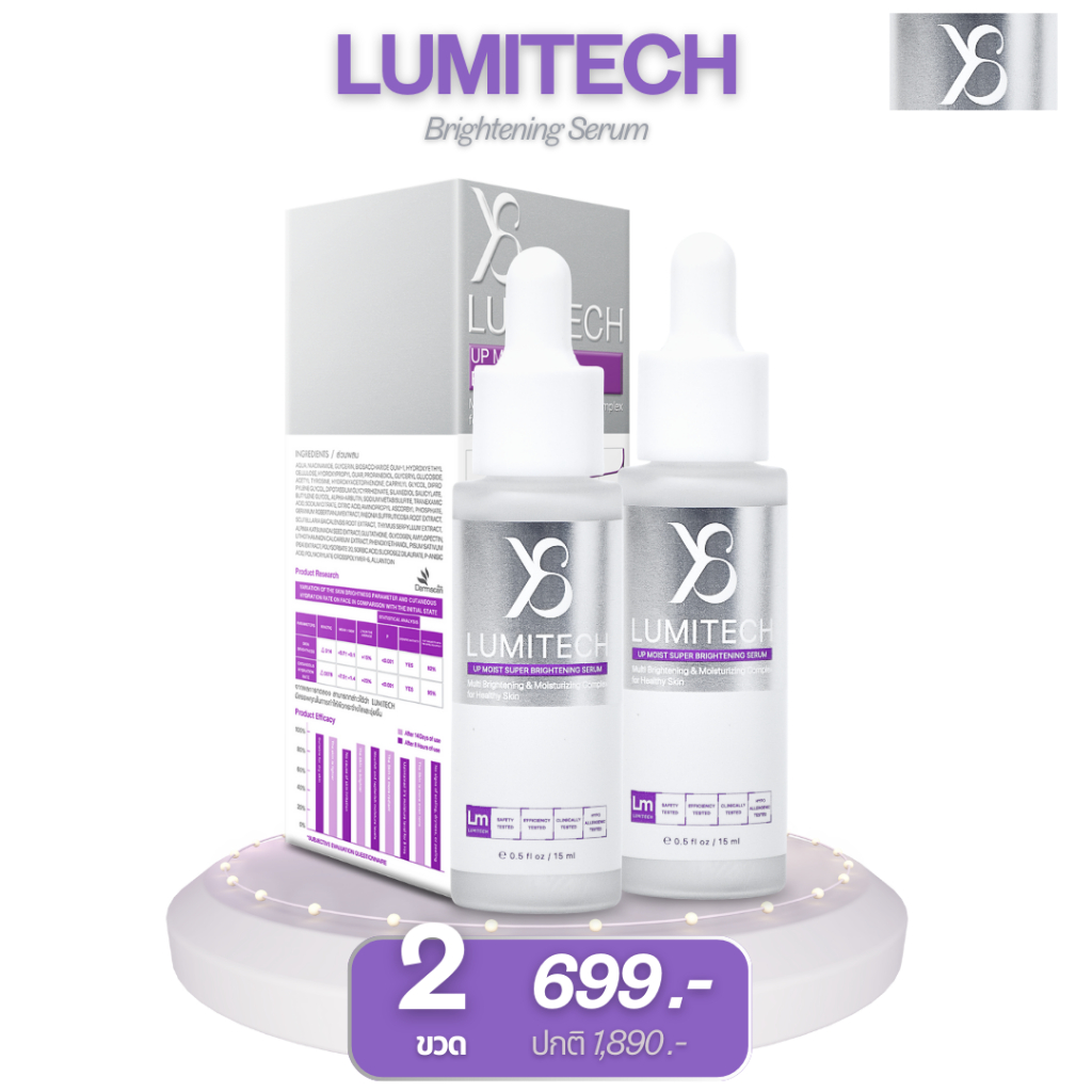 LUMITECH 10.1 เซรั่มปรับผิวขาวเร่งด่วน และบำรุงผิว 2 ขวด