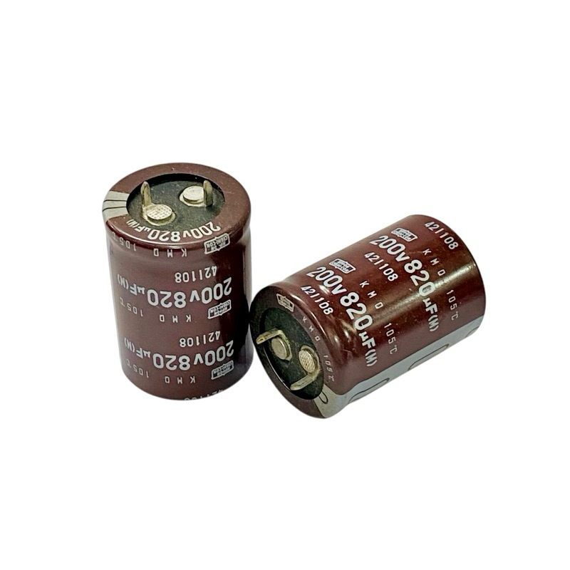 Capacitor 820 uf/ 200V 105องศา Nippon(ราคาต่อ 1ชิ้น) ขนาด 25x35 mm คาปาซิเตอร์ หรือ ตัวเก็บประจุ มีส