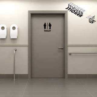 สติ๊กเกอร์ ห้องน้ำ / Toilet / Restroom (PVC ไดคัทตกแต่งกระจก ผนัง ประตู)