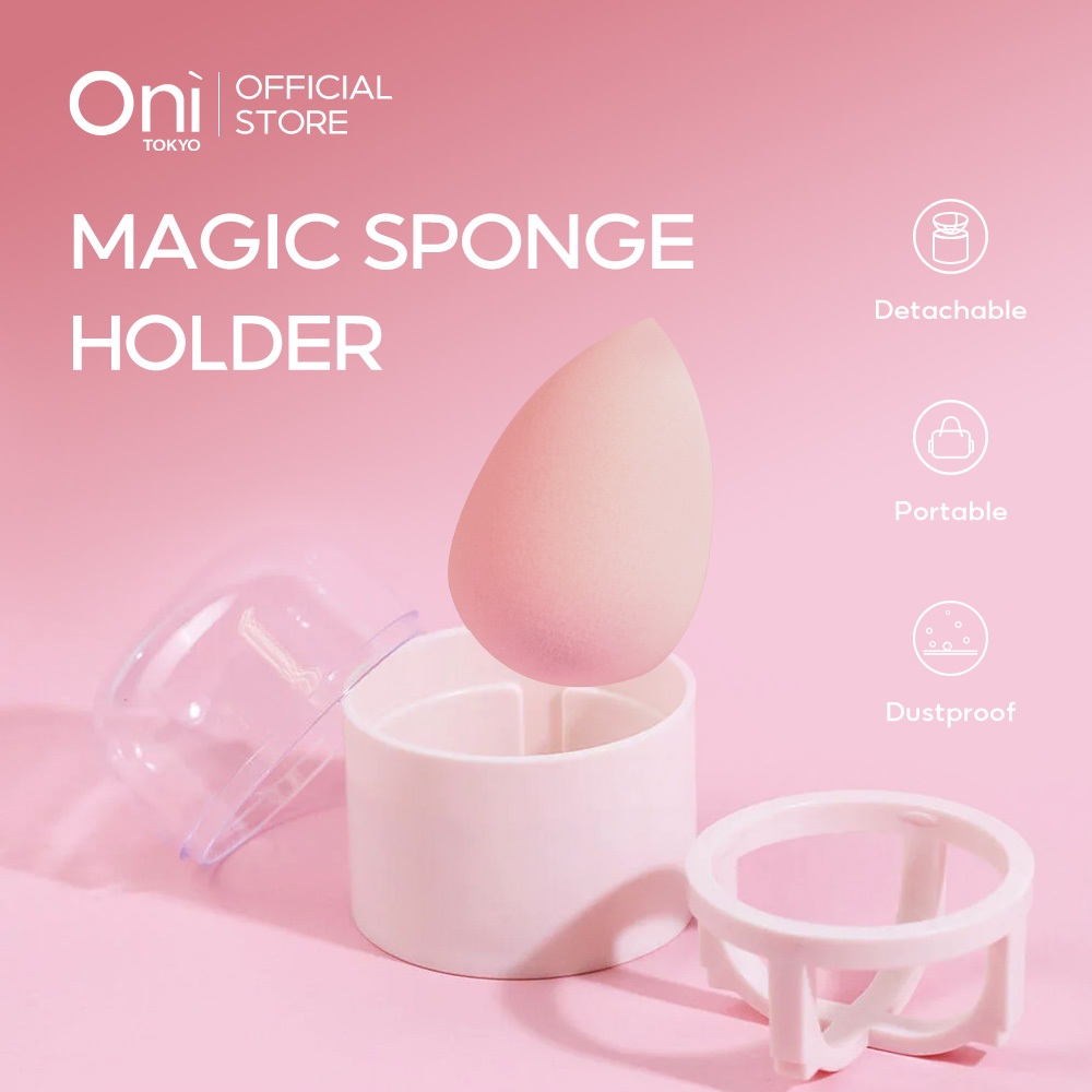 Oni Magic Sponge Holder ที่เก็บฟองน้ำแต่งหน้า สีชมพู