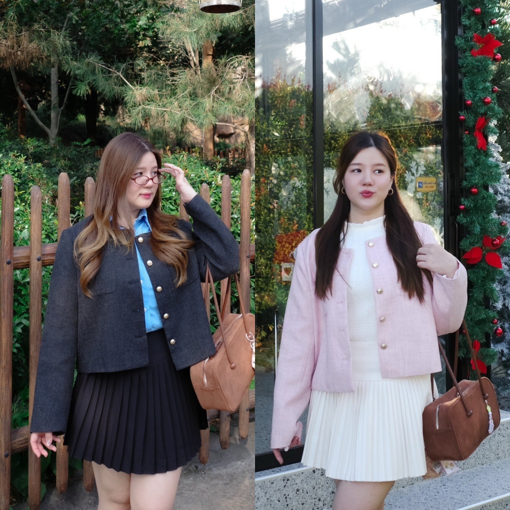 (❤️อกถึง 55") Hailie Jacket เสื้อสาวอวบ เสื้อแจ็คแก็ต