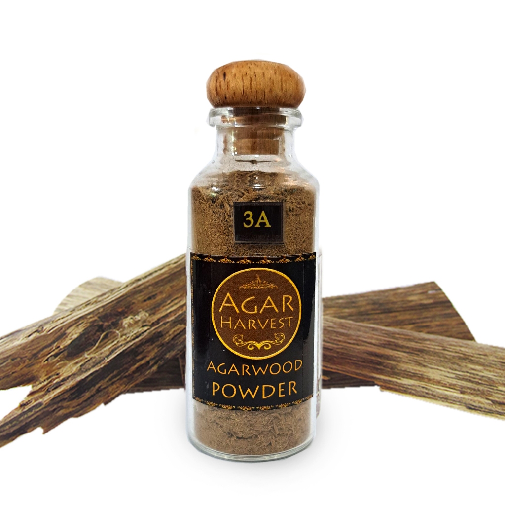 AgarHarvest ผงไม้กฤษณาบด ไม้หอม อโรม่า ไม้หอมมงคล ปรับอากาศ Agarwood Powder (Grade 3A หอมเยี่ยม) 1 ข