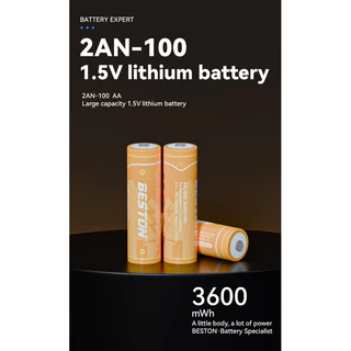 ถ่านชาร์จ AA Beston 1.5V Li-ion 3600mWh แบตเตอรี่ลิเธียมแบบชาร์จไฟได้ จำนวน 4 ก้อน