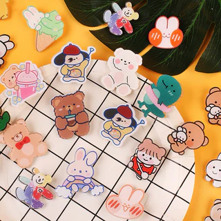 50-100ชิ้น เข็มกลัดอะคริลิคลายการ์ตูนลายน่ารักๆ เครื่องประดับกระเป๋าเสื้อผ้าแฟชั่น