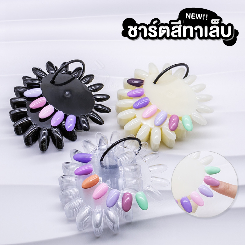 ชาร์ตสี แผ่นลองสีทาเล็บ วงรี ขนาดเล็ก หลายรูปแบบ แผ่นโชว์สีเล็บ โชว์สีเล็บ Chart Color Display