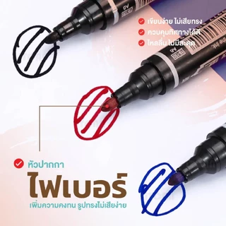 ปากกามาร์กเกอร์ PermanentMarker AW-150 10ด้าม มาร์คเกอร์ หัวปากกาขนาดใหญ่ 3สี 2หัว ปากกากันน้ำ iTCAN