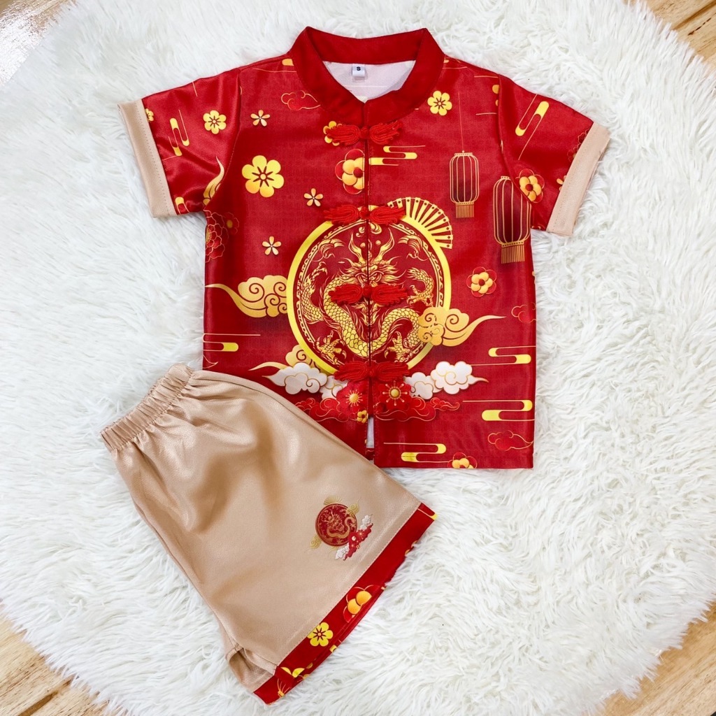 ชุดจีนเด็กชาย ชุดจีนลูกขาย เสื้อผ้าเด็ก ชุดตรุษจีน
