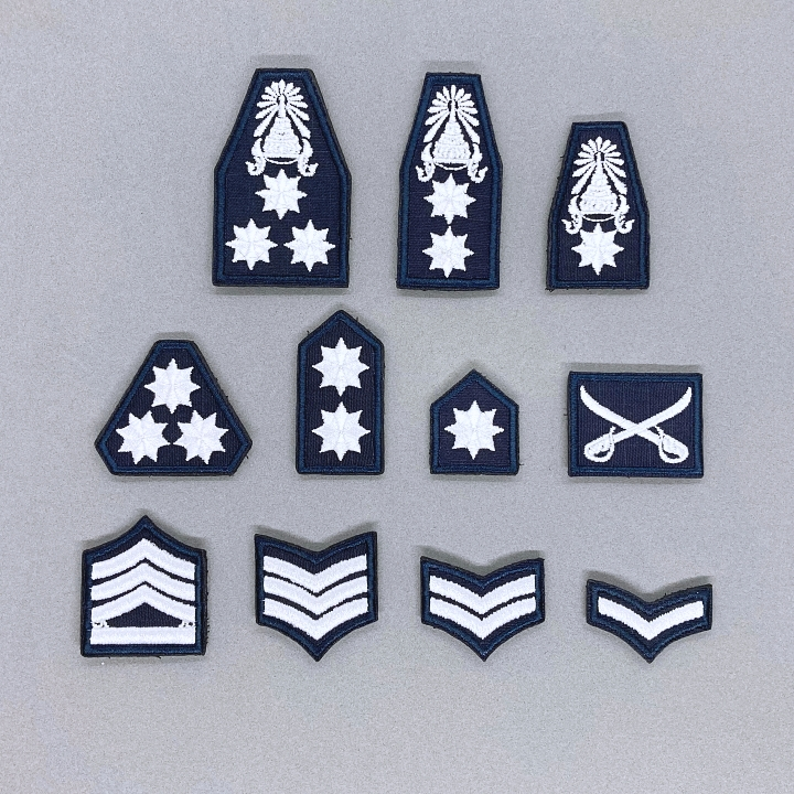 ยศ ตร ผ้ากันลมกรมท่าปักขาว อาร์มติดตีนตุ๊กแก และแบบไม่ติด