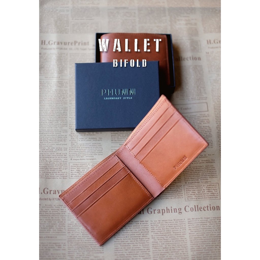 กระเป๋าสตางค์หนังแท้  PHUMM