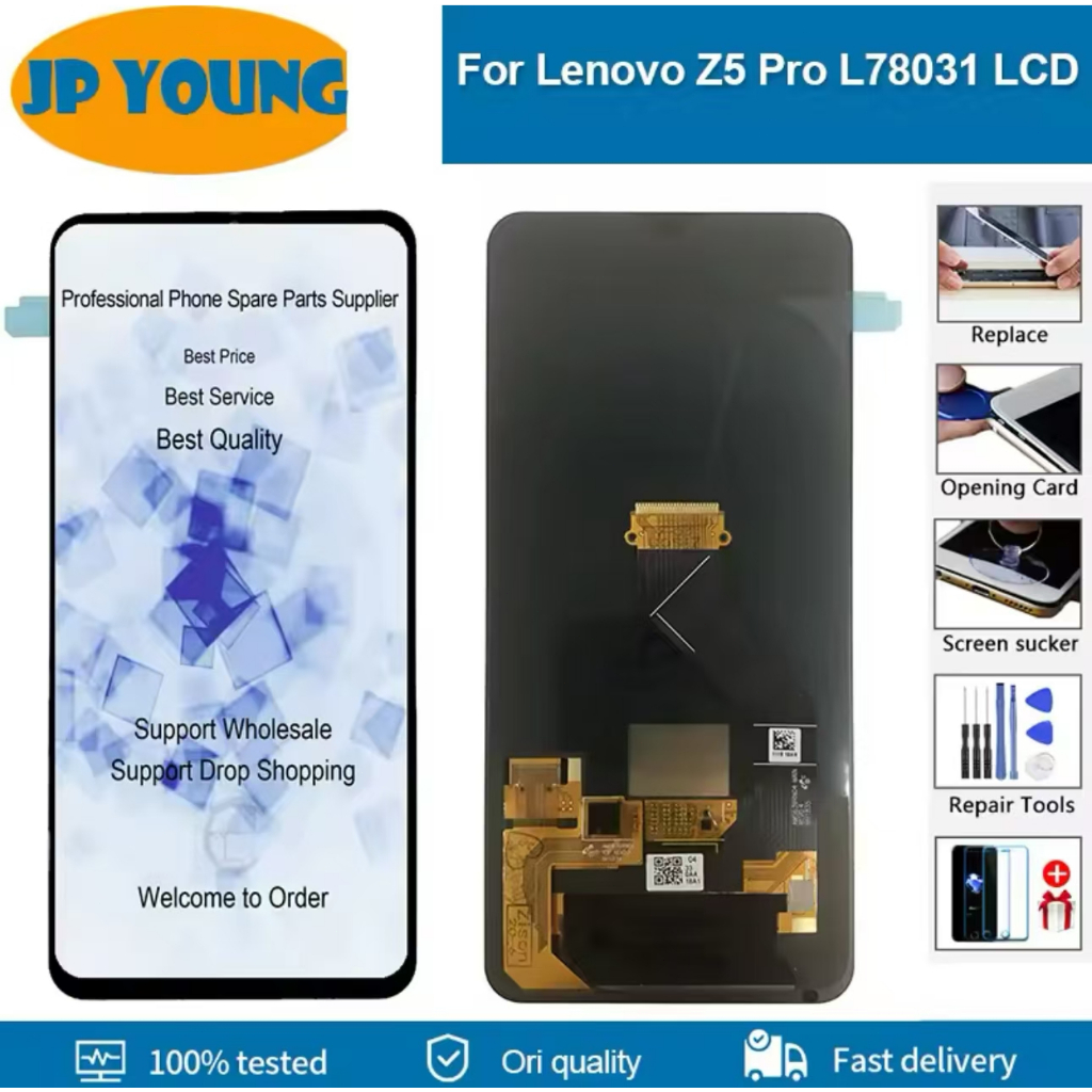 ต้นฉบับ AMOLED 6.39 "สำหรับ Lenovo Z5 Pro L78031 จอแสดงผล LCD หน้าจอสัมผัสแทนเครื่องประกอบดิจิตอลสำห