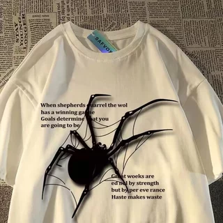 เสื้อยืดคอกลม แขนสั้น วินเทจเสื้อยืดผู้ชายเท่ๆเสื้อพิมพ์ลายตัว ใส่สบาย