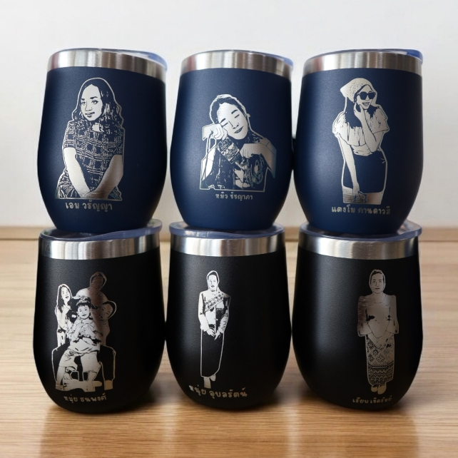 แก้วไข่ เก็บความเย็น 12 Oz. รุ่นใหม่ ใส่รูปฟรี
