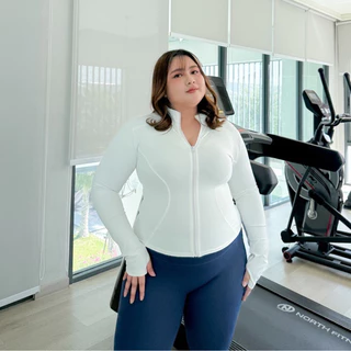 Lady M | Lady Gym shirt เสื้อออกกำลังกายสาวอวบ สไตล์สปอร์ตแขนยาว ใส่เล่นโยคะ ฟิตเนส ปั่นจักรยาน