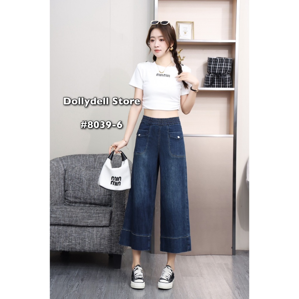 กางเกงทรงตรงเอวยางยืดผู้หญิงDOlly รุ่น#8039-6 เนื้อผ้ายืดได้ คุณภาพดีใส่สบายทรงสวย