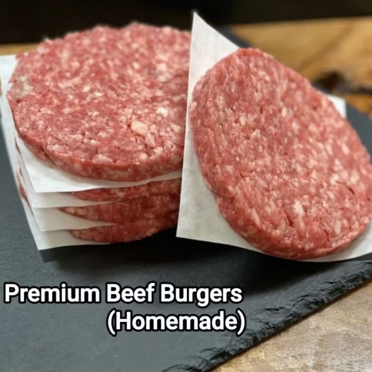 Beef Burgers Premium DryAged Fillet 120g x2 And 150g x6  เบอร์เกอร์เนื้อพรีเมี่ยมดรายเอจ ขนาด 120g 2ชิ้นและ150กรัม 6ชิ้น