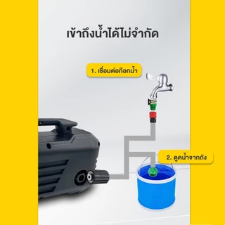 MASARU เครื่องฉีดน้ำแรงดันสูง 180 บาร์ ดูดน้ำได้ด้วยตัวเอง มีระบบ auto stop พร้อมอุปกรณ์ครบชุด