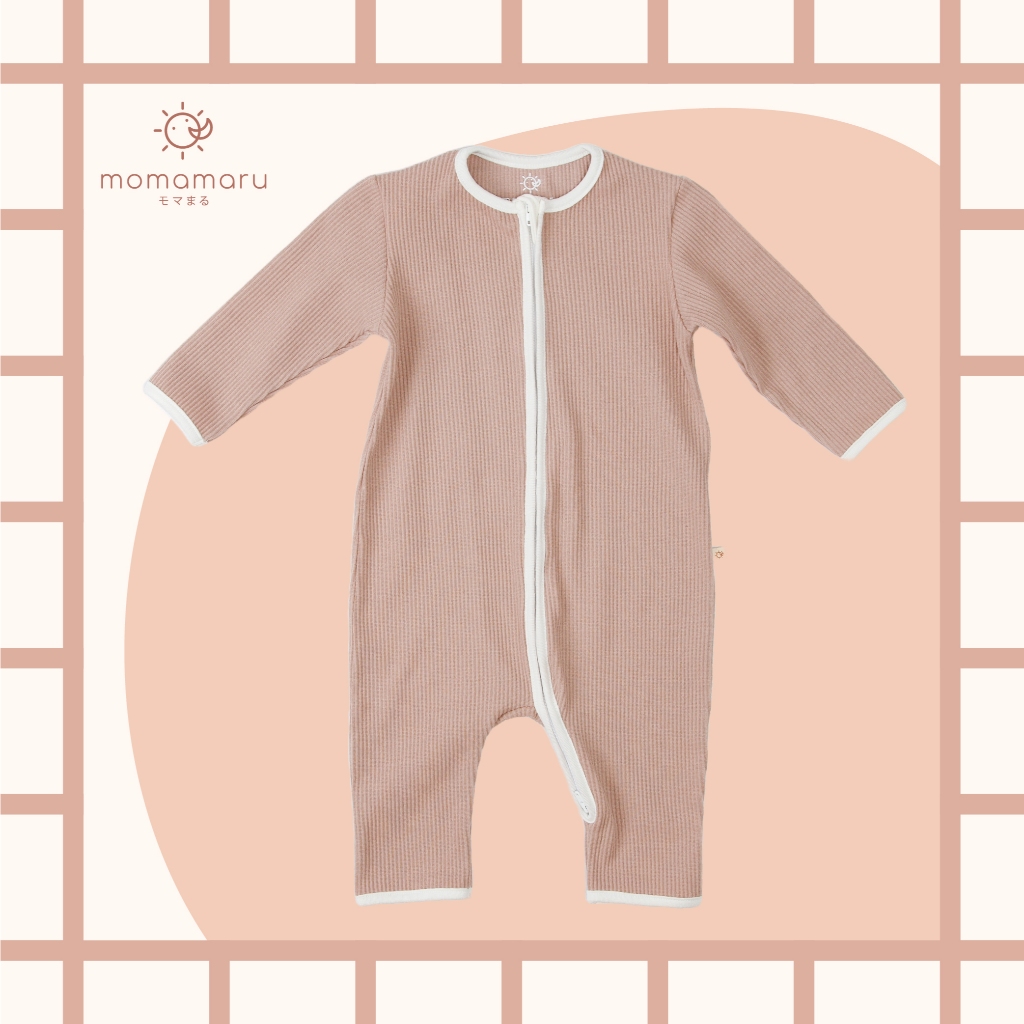 Momamaru ชุดนอนเด็กอ่อนผ้ายืดหยุ่นระบายอากาศดี Baby Ribbed Sleepsuit