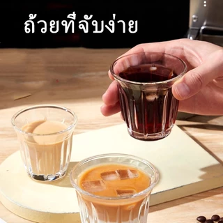 พร้อมจัดส่ง｜ ถ้วยกาแฟ อิตาเลี่ยนเอสเปรสโซสกัดแก้วลาเต้ถ้วยออสเตรเลียสีขาวอารมณ์ทนความร้อนถ้วยแก้ว glass