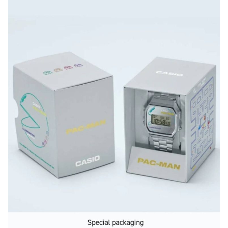 นาฬิกาข้อมือ CASIO x PAC-MAN Limited Collaboration models รุ่น A168WEPC-7A ของแท้ รับประกัน1ปี